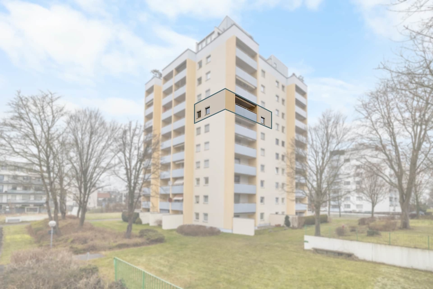 Ansicht mit Wohnungsausschnitt