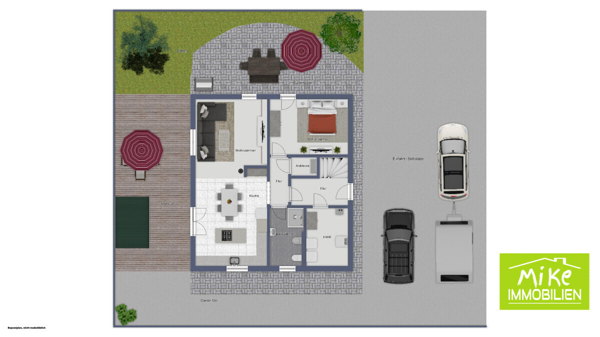 Grundriss EG mit Außenbereich