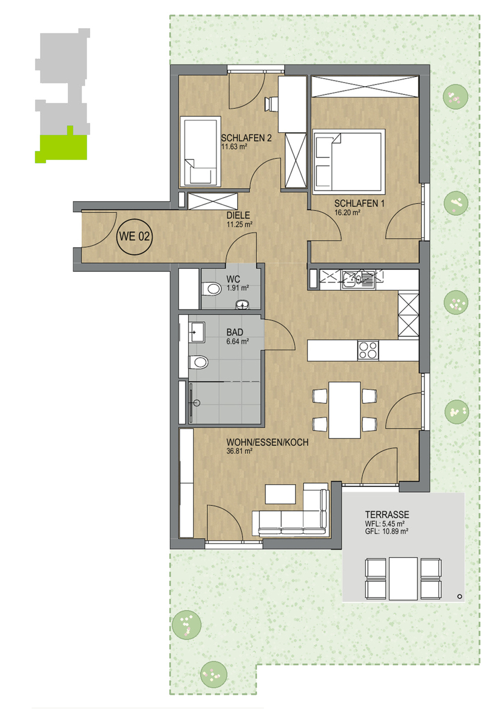 Wohnung 2 mit Garten