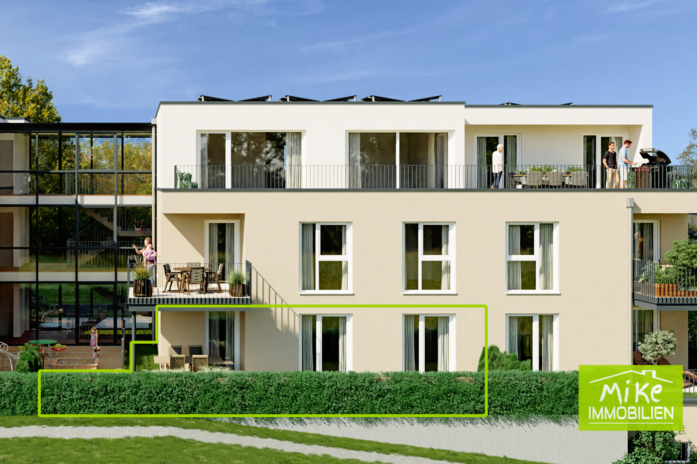 Wohnung 3 im Haus 1 markiert