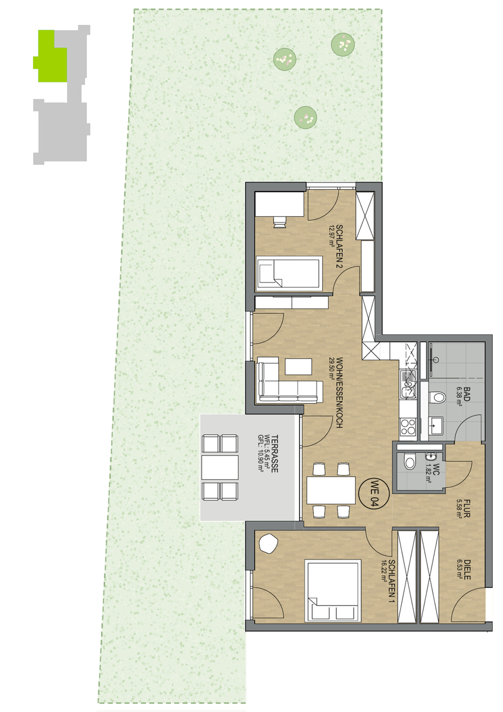 Wohnung 4 mit Garten