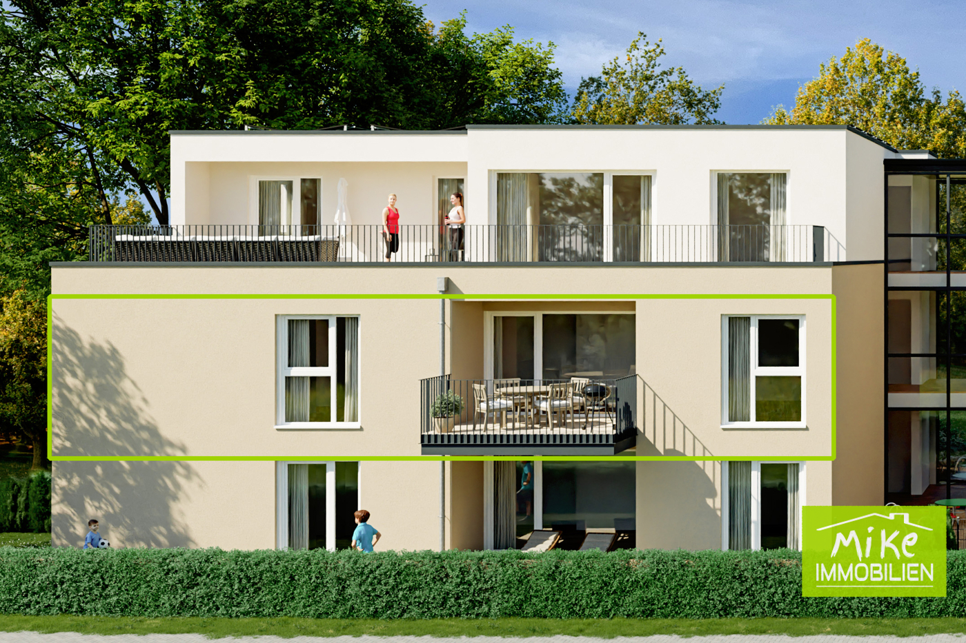 Wohnung 9 im Haus 2 markiert
