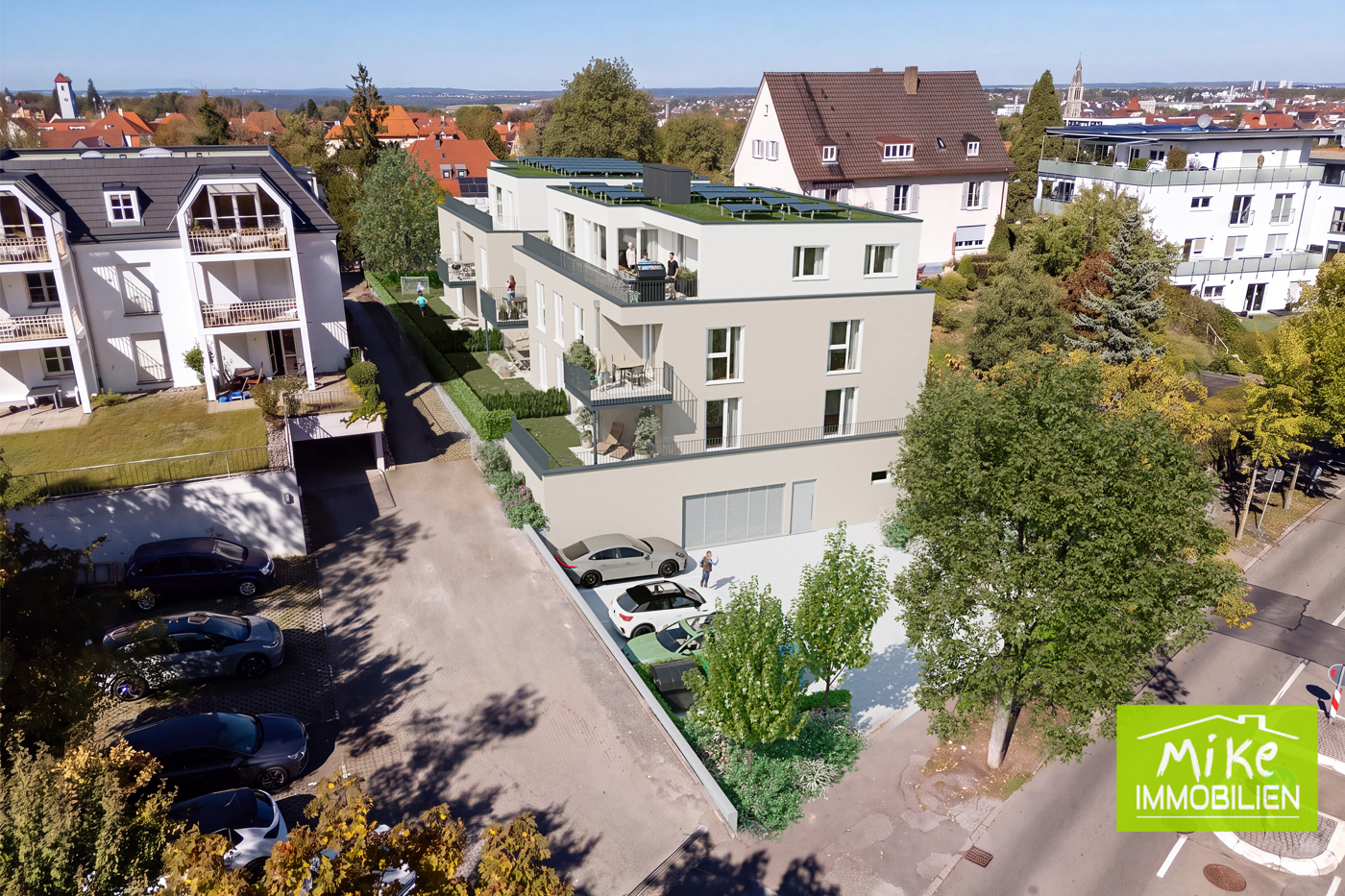 Ansicht Ost mit Darstellung des geplanten Zustands