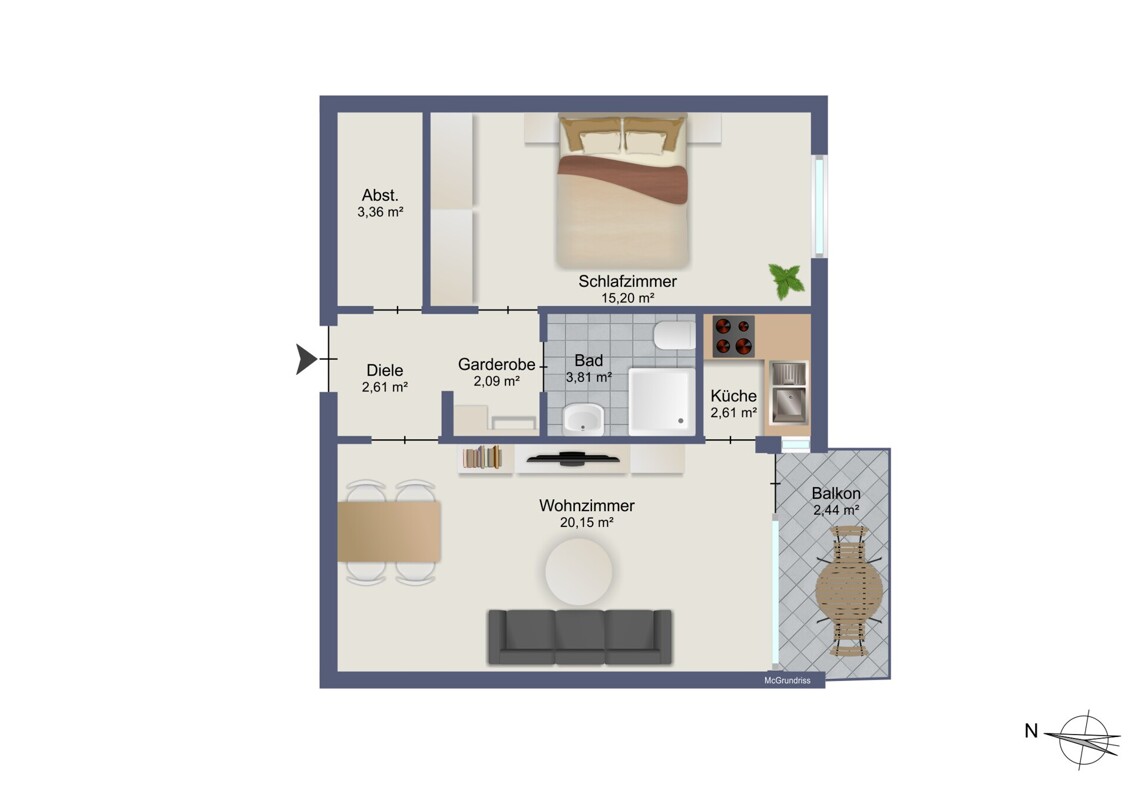 2-Zimmerwohnung in Ludwigshafen – Bild 2