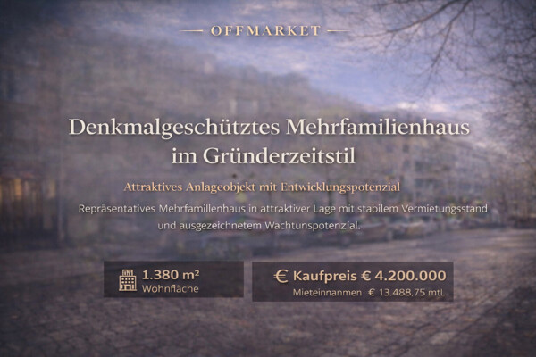 Denkmalgeschütztes Mehrfamilienhaus im Gründerzeitstil