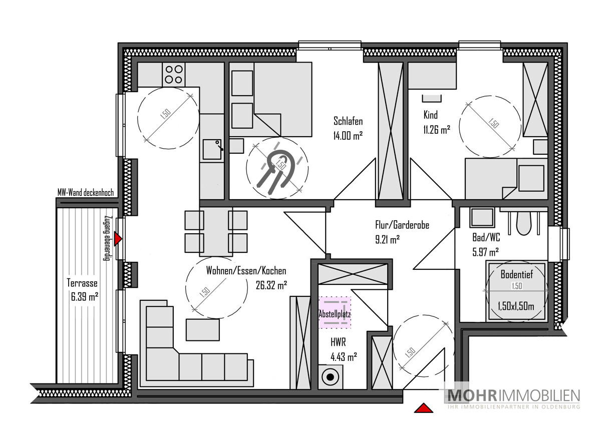 Großzügige, neuwertige, moderne und helle Wohnung in Westerstede zur Miete! - Foto 4