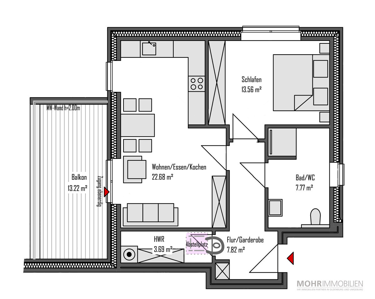 Moderne Wohnung mit Top-Ausstattung in ruhiger Lage von Westerstede - Foto 3