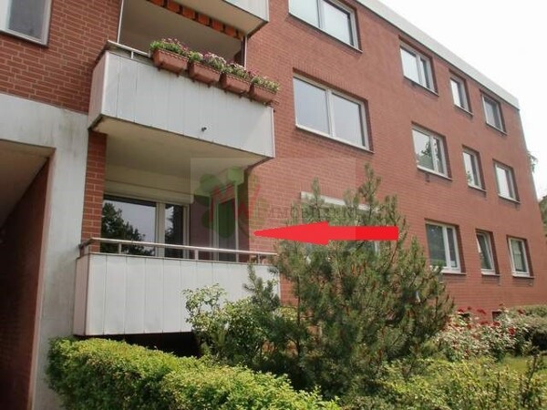 Balkonansicht mit Pfeil