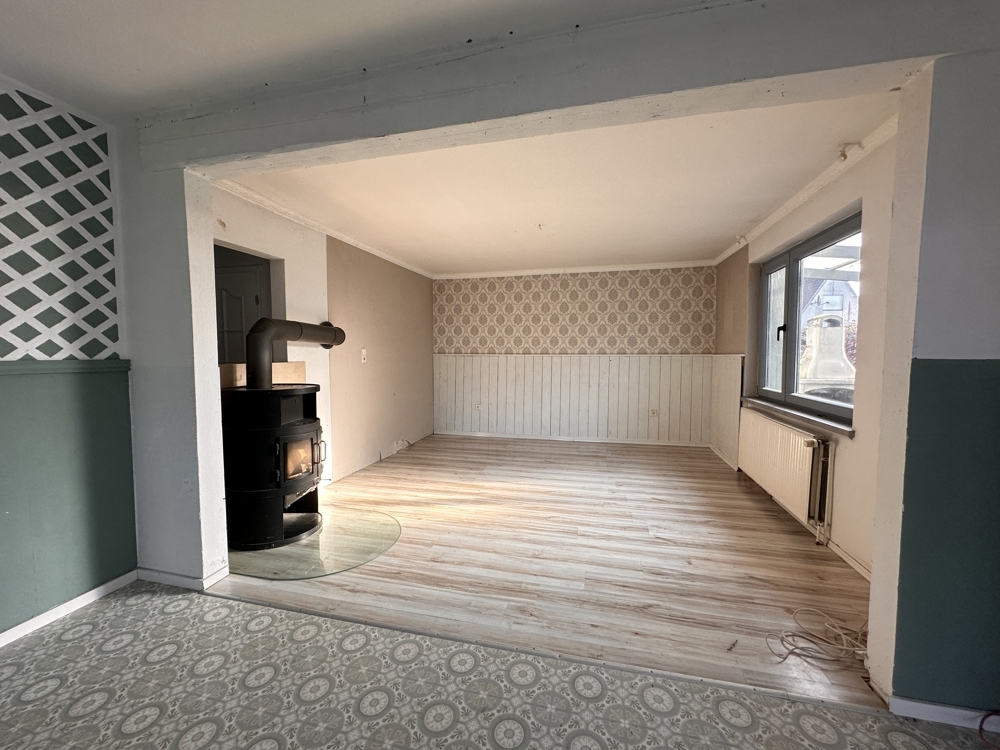 Wohnzimmer mit Kaminofen