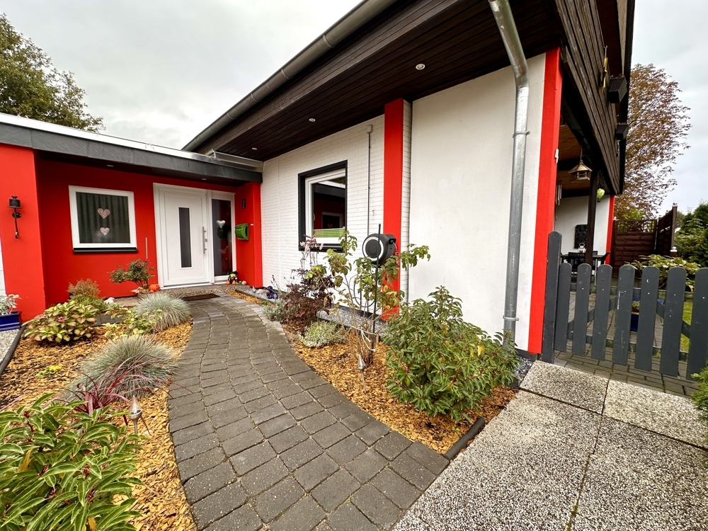 Farbenfroher Hauseingang