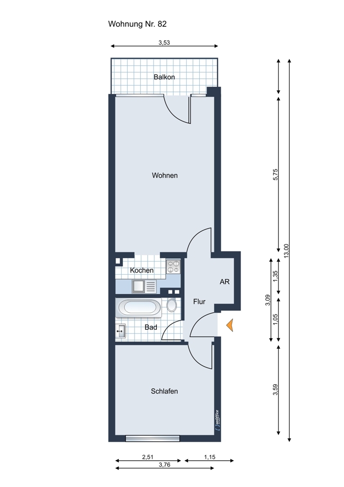 Grundriss der Wohnung