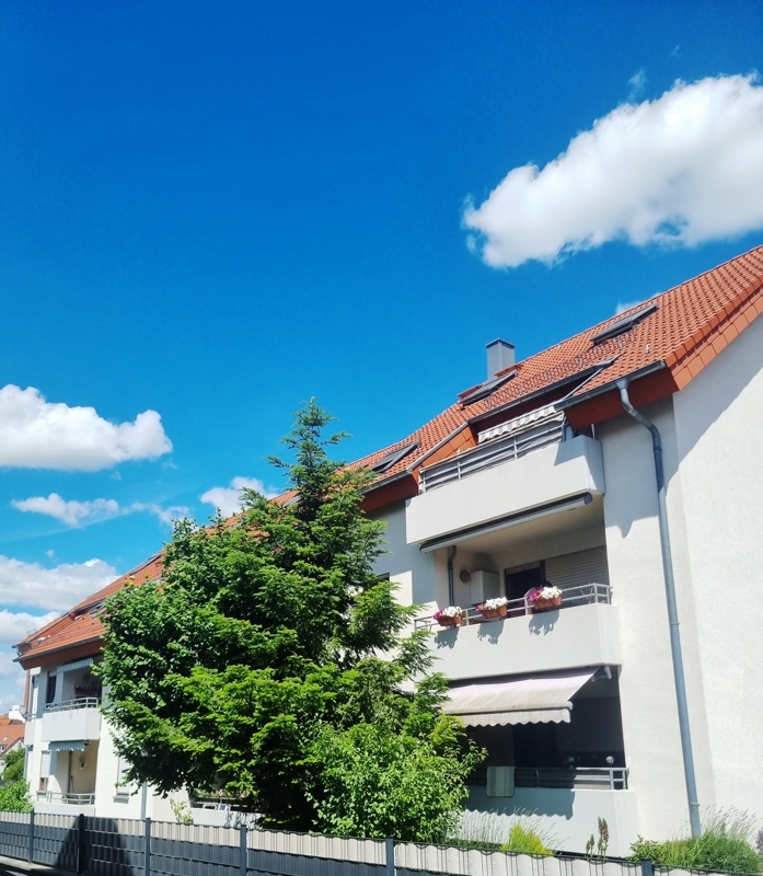 Blick zu den Balkonen