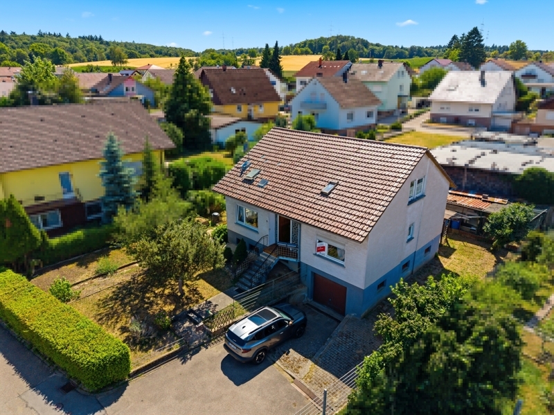 Hausansicht von Vogelperspektive