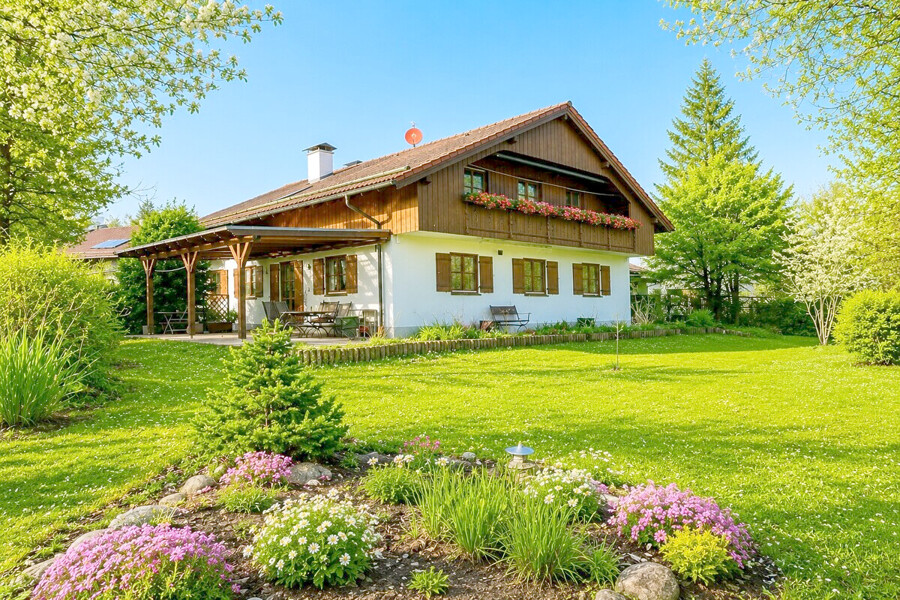 Nähere Gartenansicht des Hauses