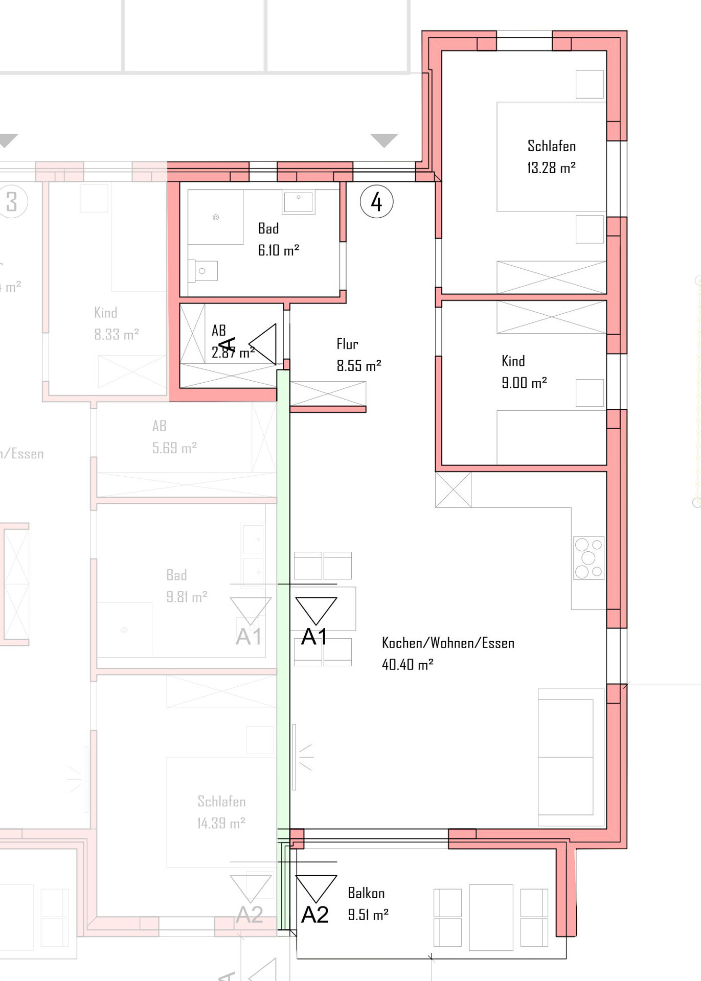 Grundriss Wohnung 4