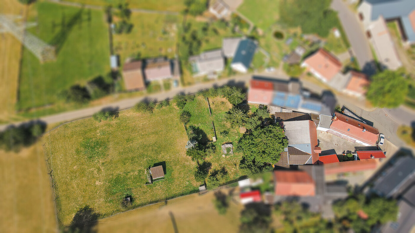 Grundstück Vogelperspektive unscharf