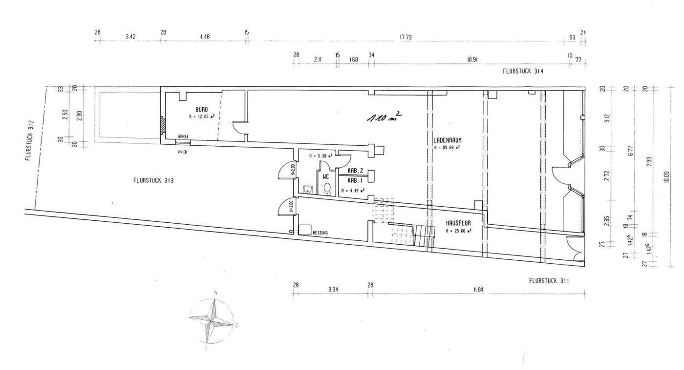 Grundriss Erdgeschoss Gewerbefläche