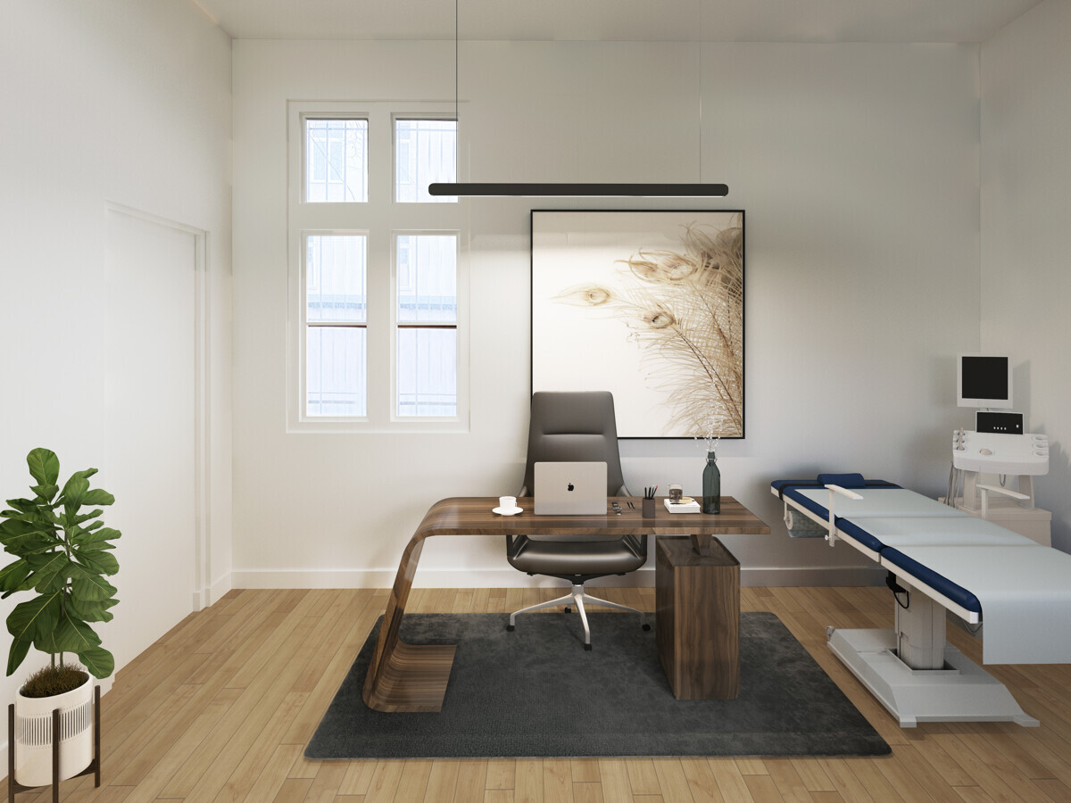 Ordination mit Möblierungsvorschlag