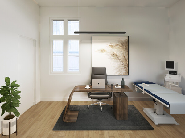 Ordination mit Möblierungsvorschlag