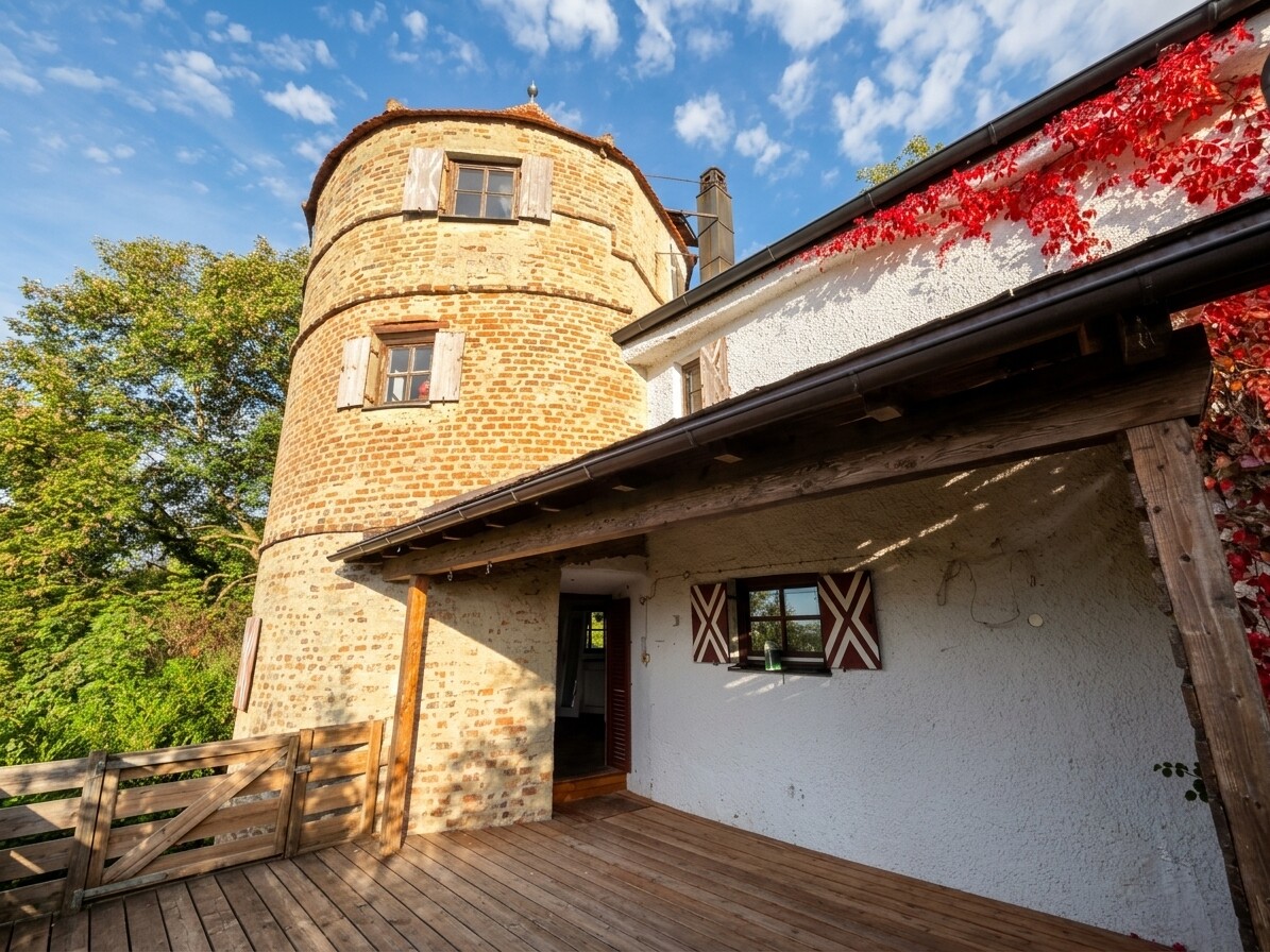 Terrasse u. Turm - KI-generiert