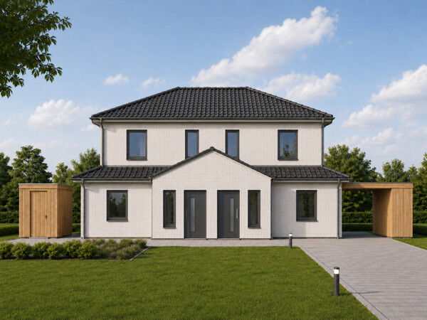 Energieeffizientes Zweifamilienhaus Barßel – Neubau 2026, Wärmepumpe & PV