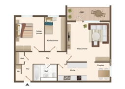 Grundriss der Wohnung
