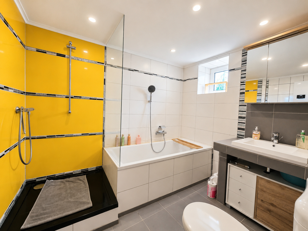 Modernes Badezimmer im Erdgeschoss