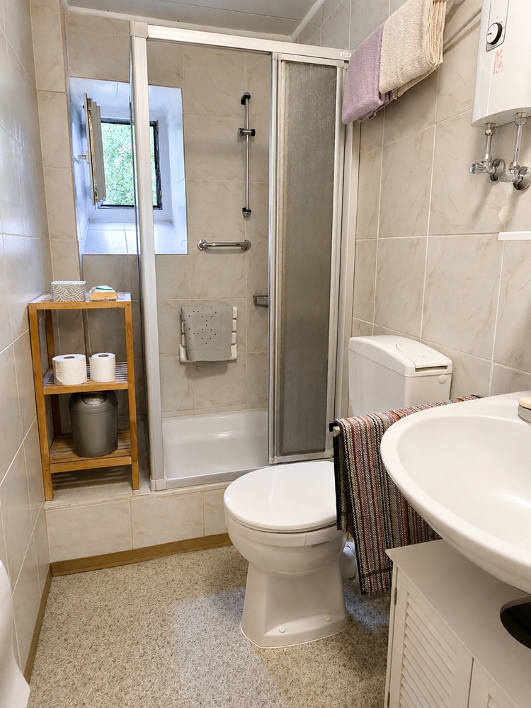 Kompaktes Tageslichtbad mit Dusche