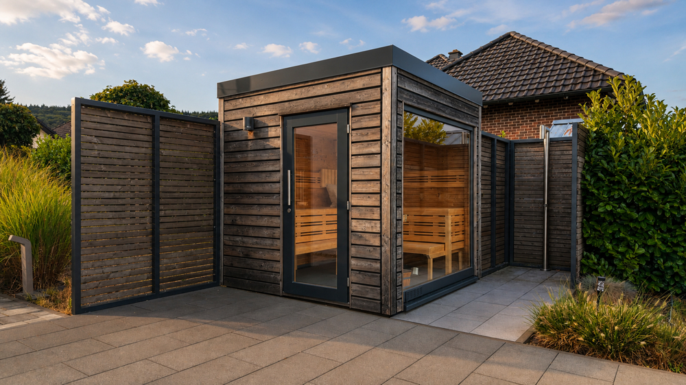 „Private Gartensauna – stilvoller Wellnessbereich mit viel Privatsphäre“