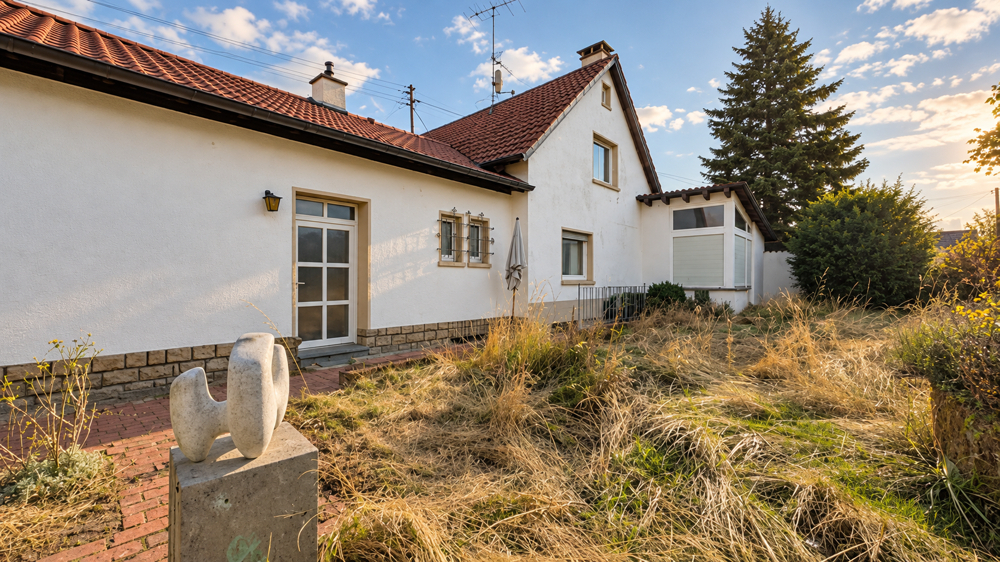 Geschützter Innenhof zwischen den Gebäuden