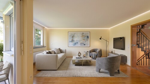 Wohnzimmer mit KI eingerichtet