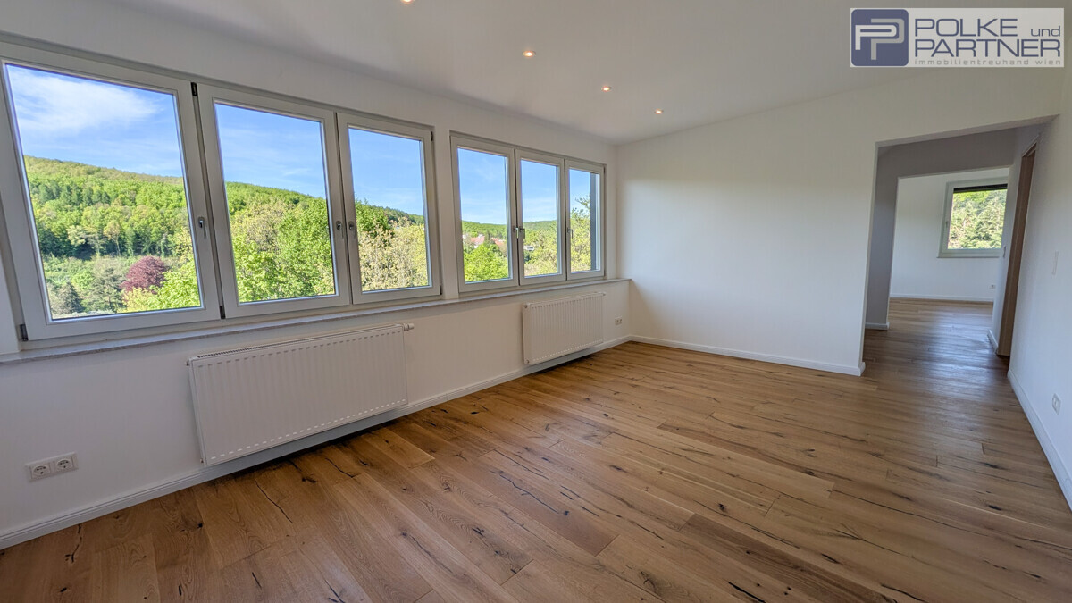 Schlafzimmer mit Wienewaldpanorama