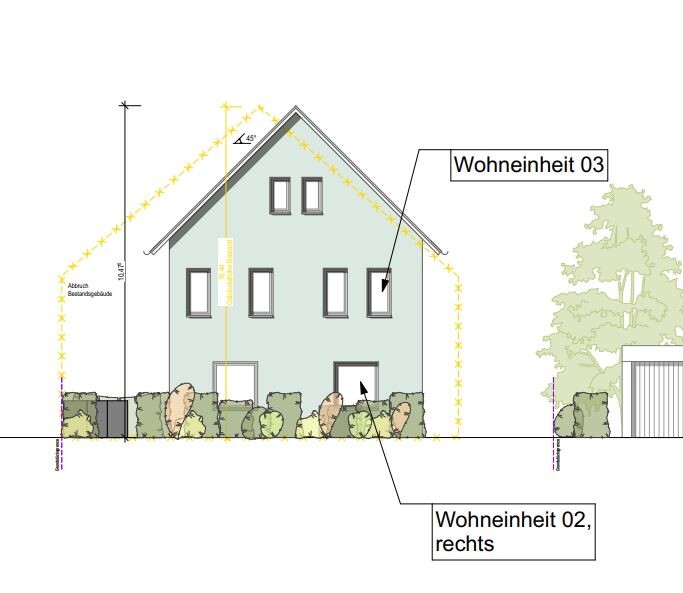 Variante B_Neubau Mehrfamilienhaus 3 WE_Straßenansicht