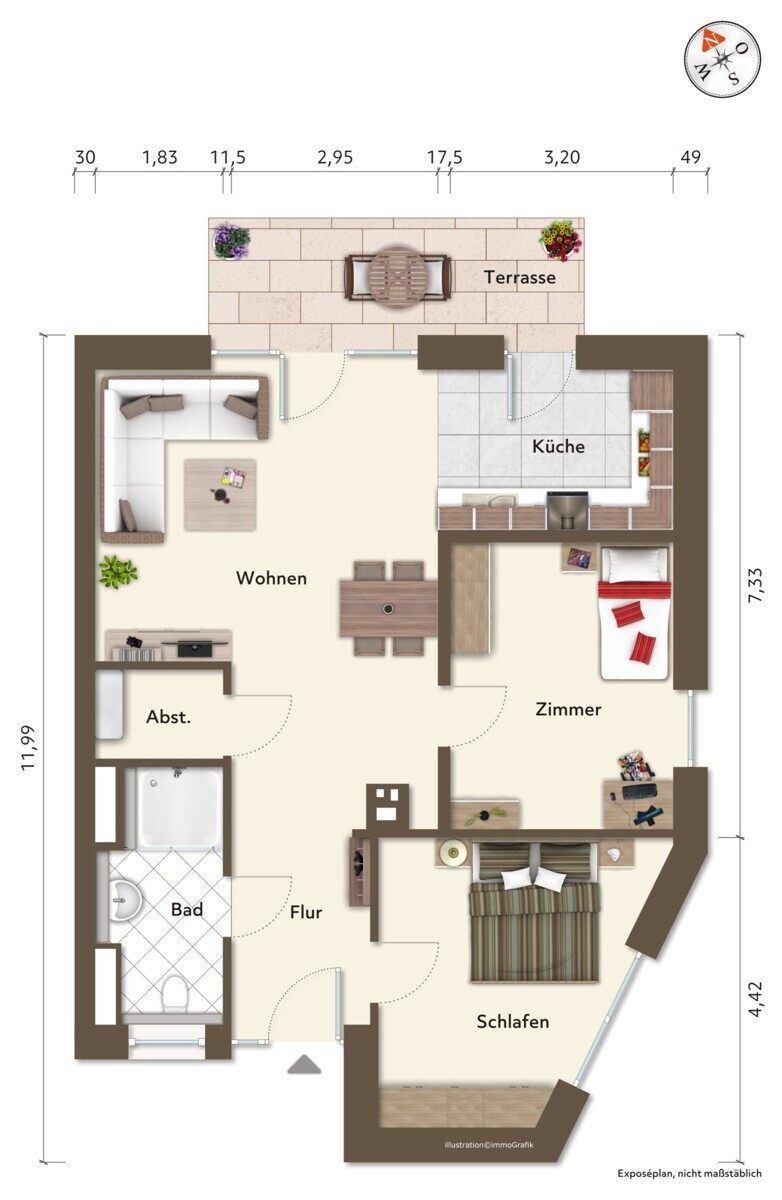 Grundriss Whg. 01