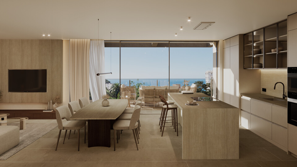 Frontal cocina salón ático