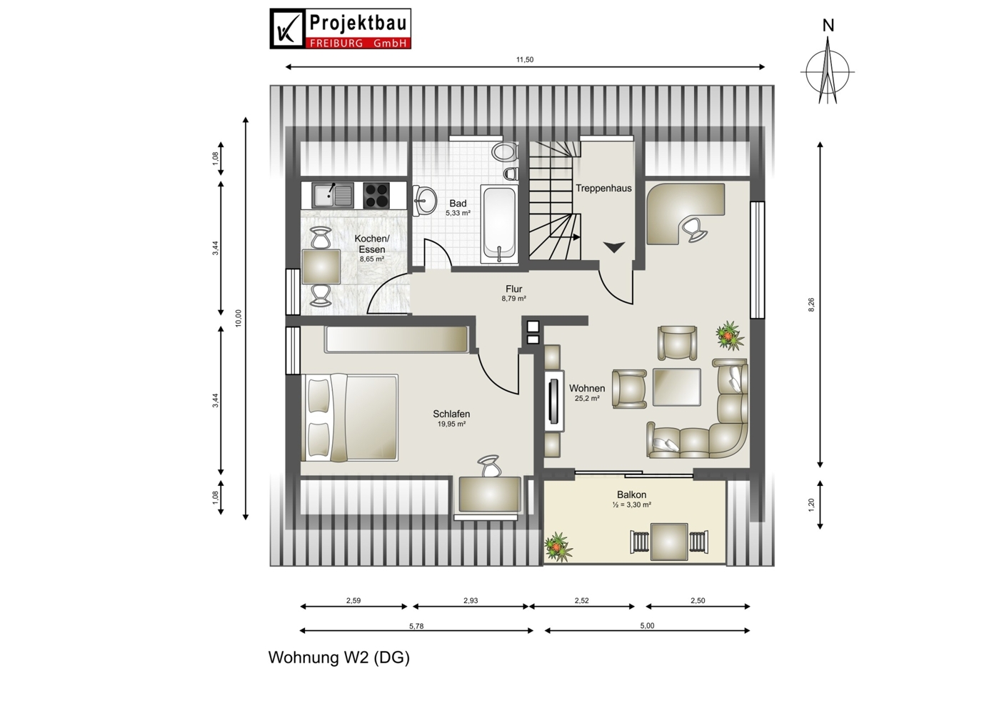 Grundriss Wohnung3 (DG)