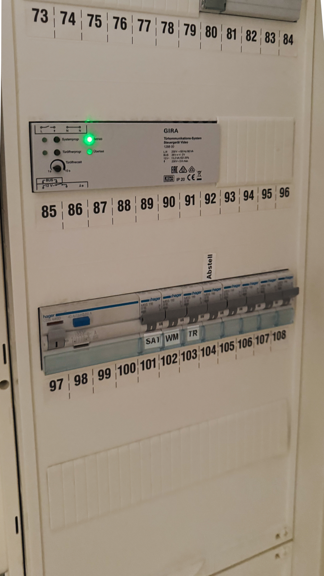Ausschnitt Elektroverteilung