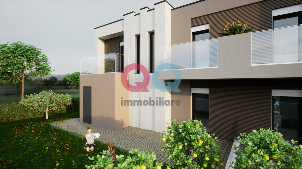 Render esterno retro villetta