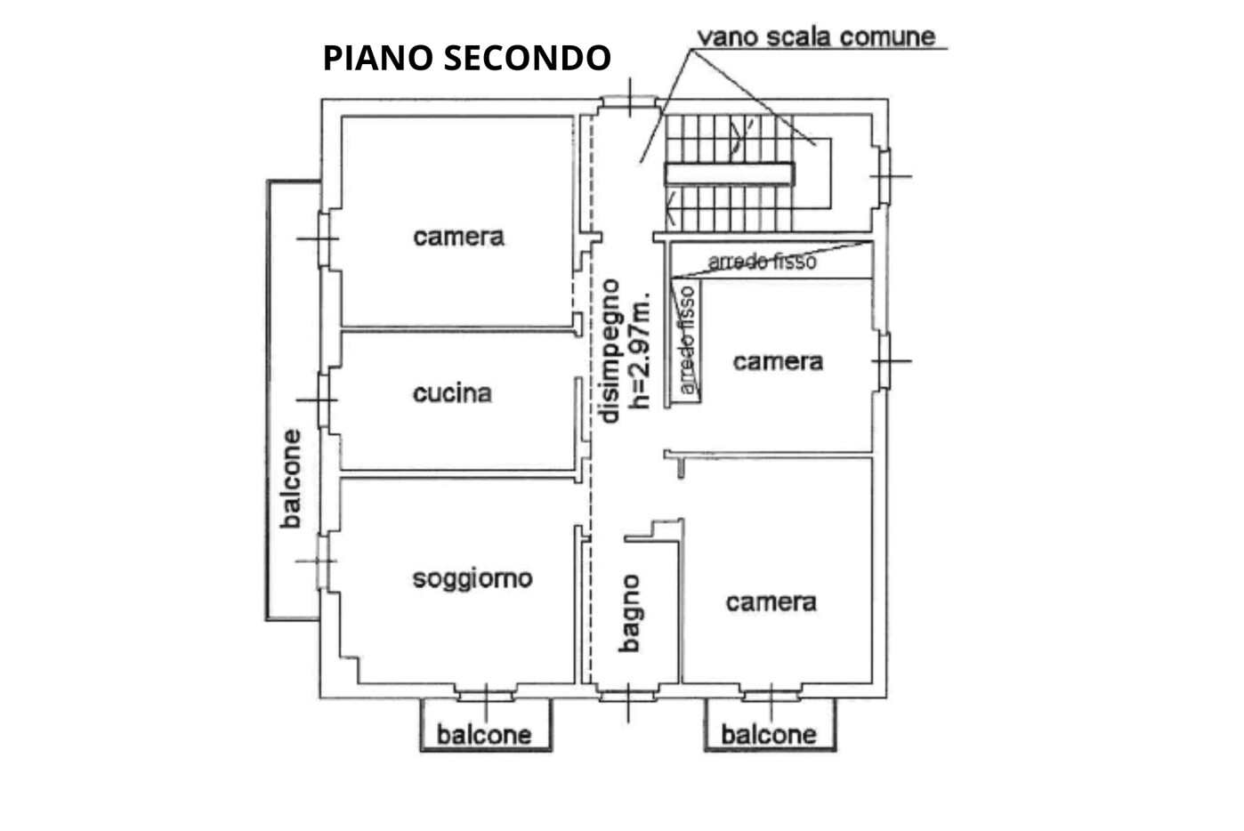 Planimetria secondo piano