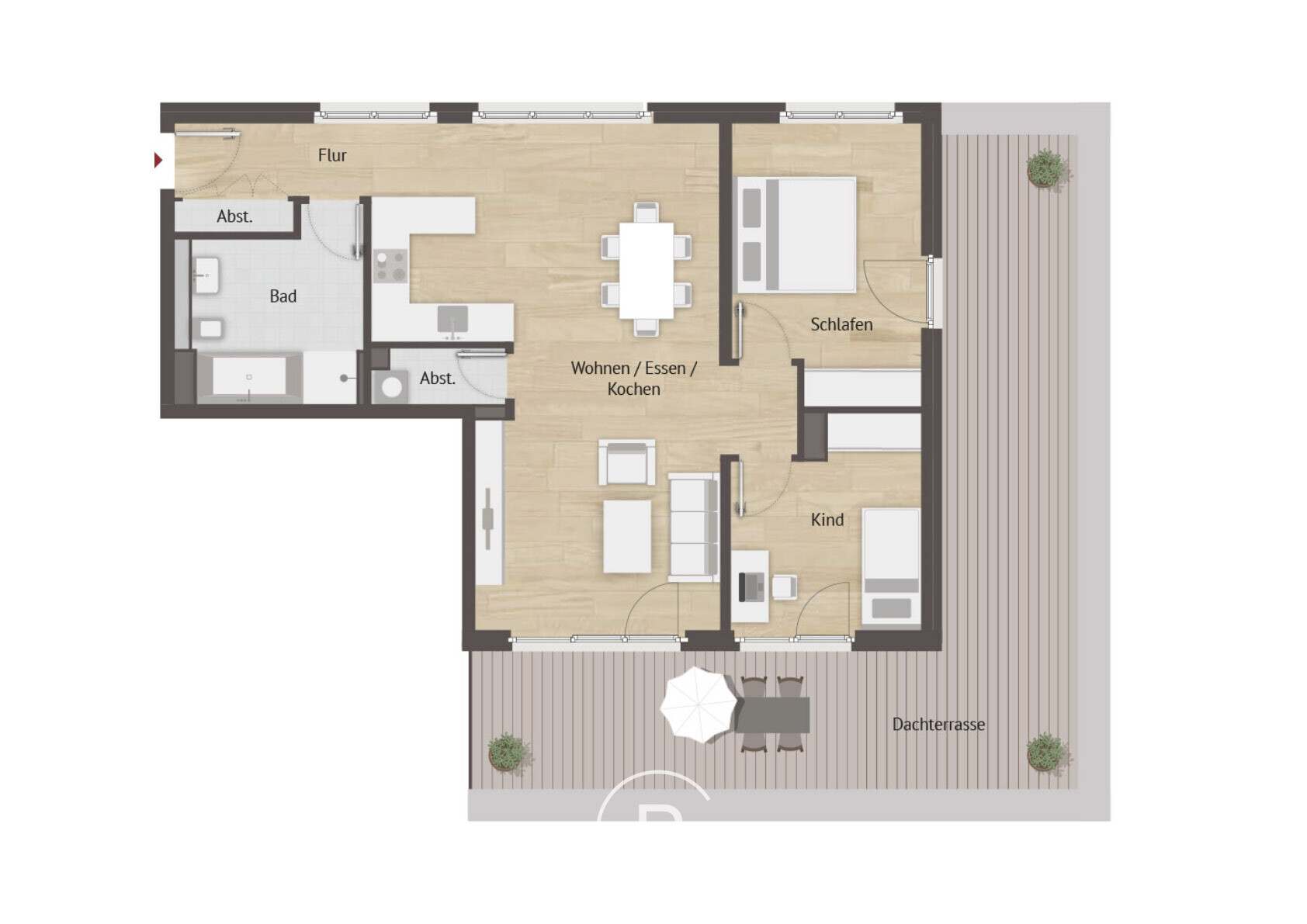 Grundriss 1 – Neubau-Penthouse im Zentrum Nürnbergs