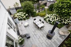 Blick von der Dachterrasse im Obergeschoss