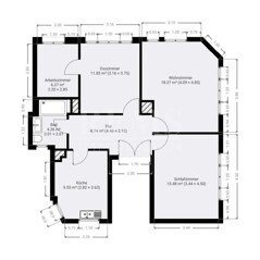 Bemaßter Grundrissplan