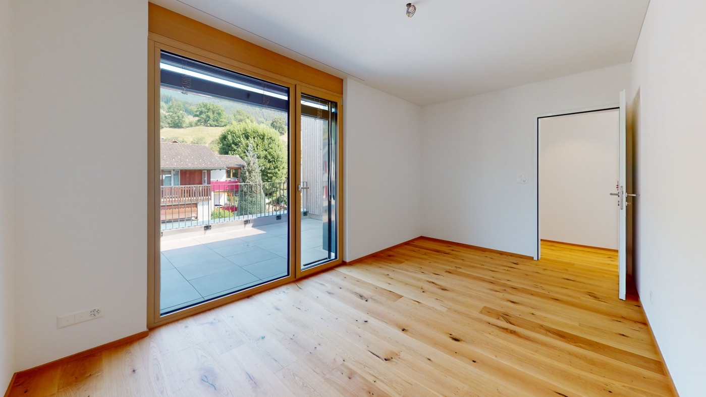 Schlafzimmer mit direktem Zugang zur Terrasse