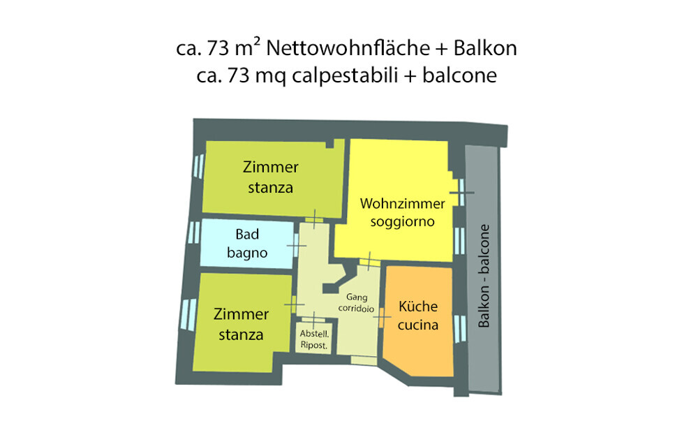 Plan Wohnung - piantina app.