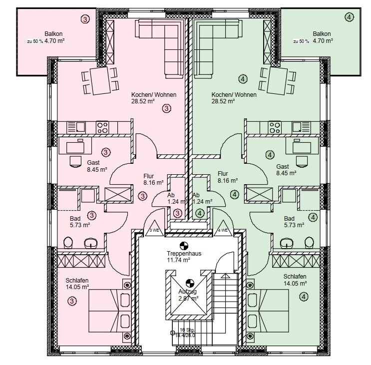 Grundriss Wohnung Nr. 3