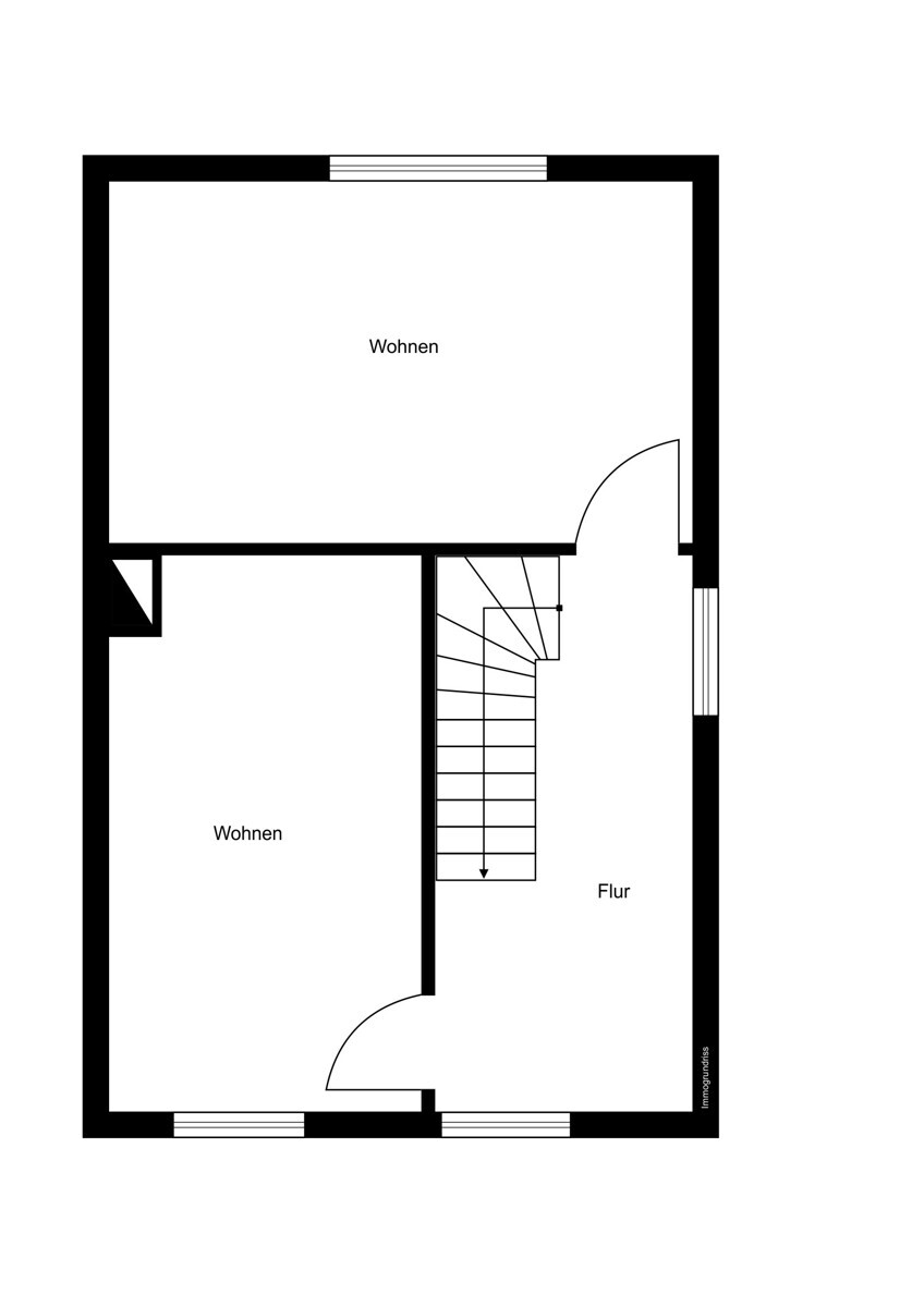 Grundriss 3-Zimmerwohnung Obergeschoss