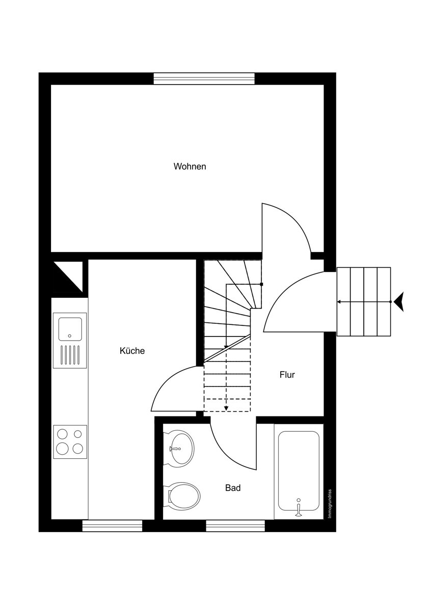 Grundriss 3-Zimmerwohnung Erdgeschoss