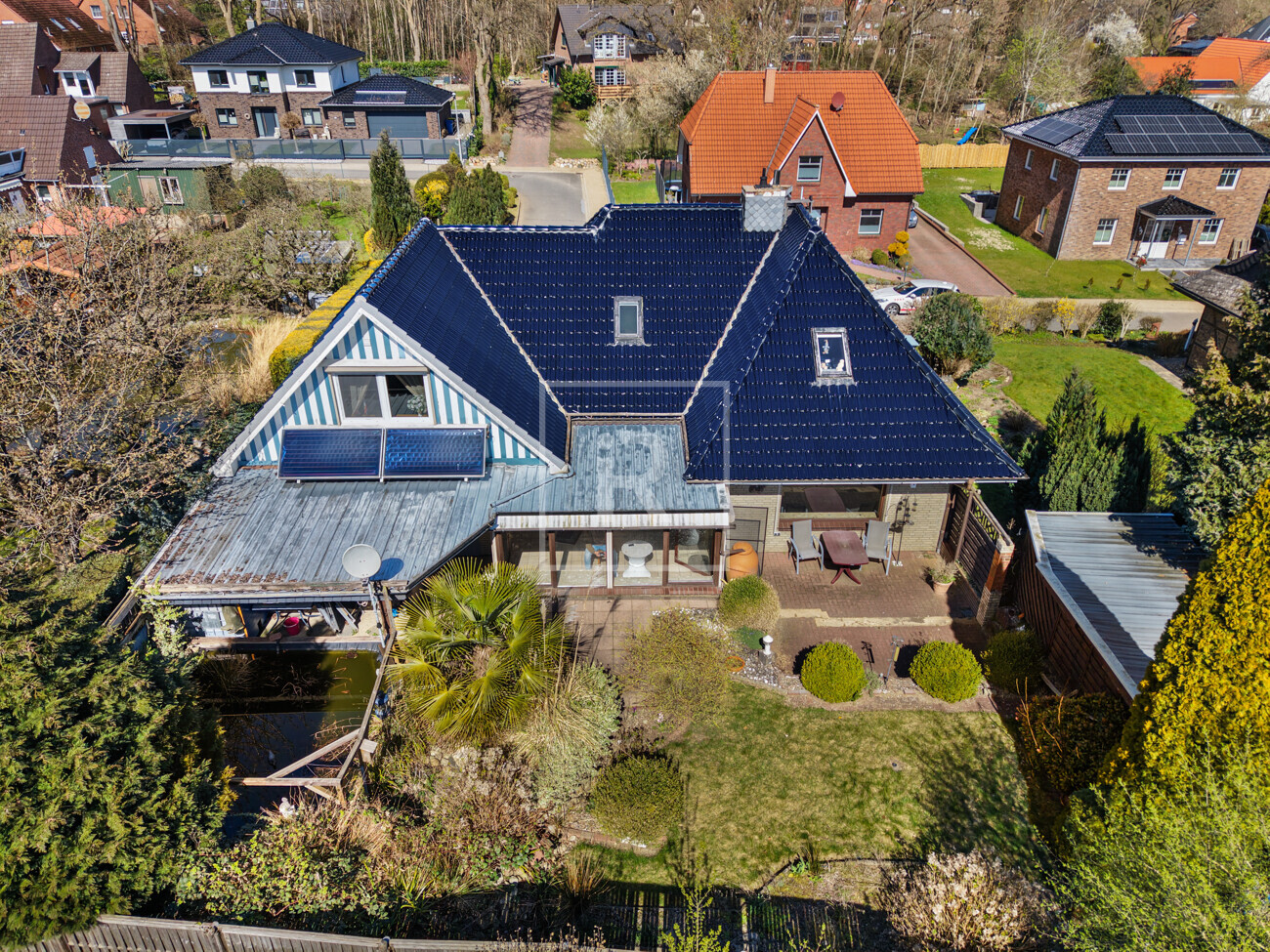Drohnenansicht Garten
