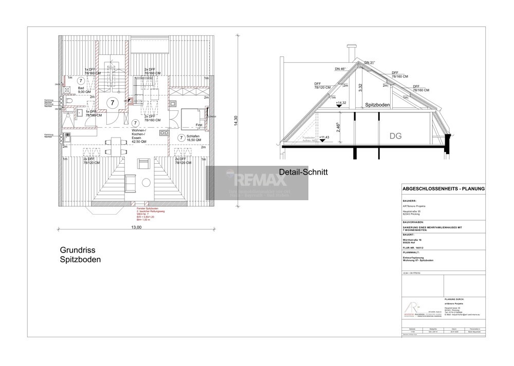 Grundriss Spitzboden