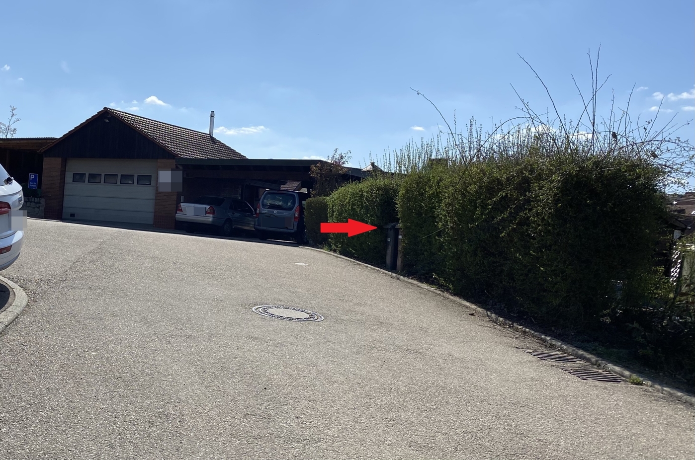 Zugang Gartenseite Pfeil